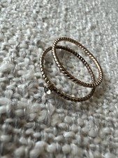 Twisted Gold Tone Design Ring Set