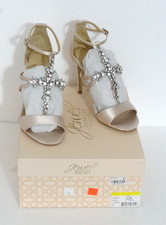 JEWEL BY BADGLEY MISCHKA Silver Rhinestone Heels Sandal Size 7 1/2 GALVIN CHMSAT