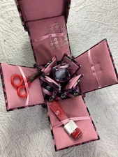 Lillian Vernon Floral Sewing Box*Tools & Accessories Compact Design*EUC