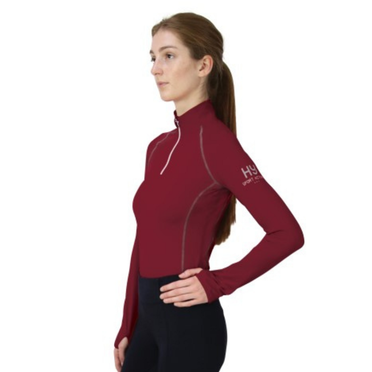 Hy Sport Ladies Active Plus Base Layer - Vivid Merlot - Small