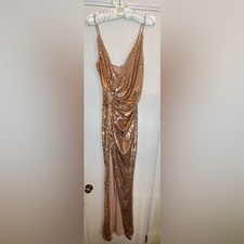 Fashion Nova Beautiful Escape Sequin Maxi Dress Mauve-  Size XS