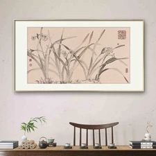 Chinese narcissus painting office decorative frameless hand-drawn Eastern Art