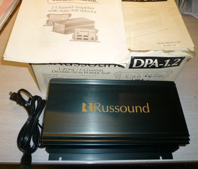 RUSSOUND DPA-1.2 2 CHANNEL POWER AMPLIFIER W/ POWER CORD & MANUAL