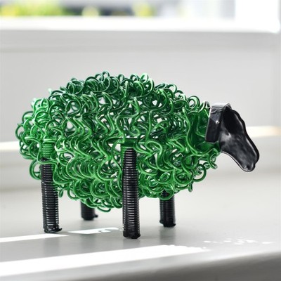 Metall Schaf Ornament - rustikale Bauernhof Tier Thema Wohndeko Geschenke - grün