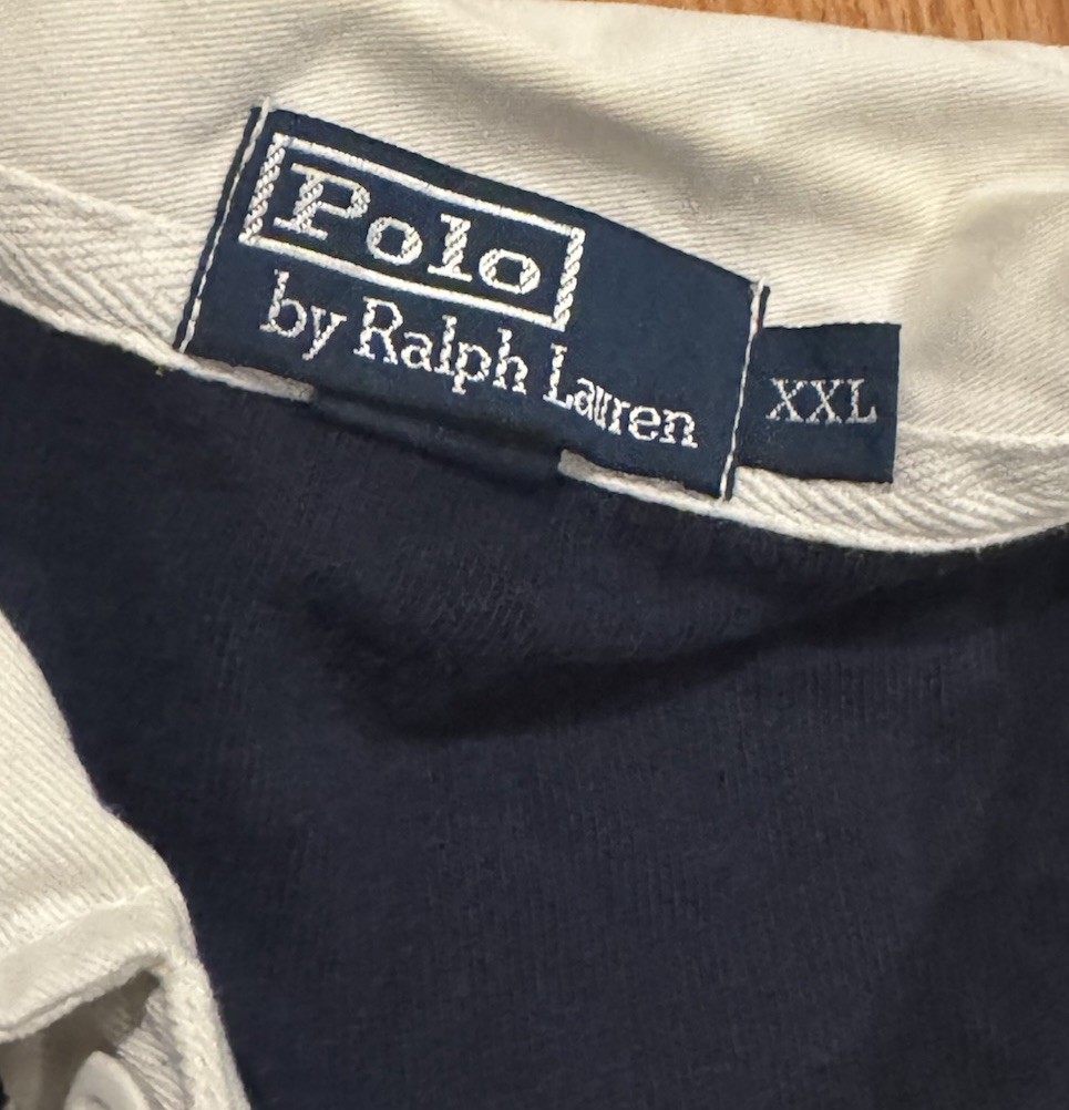 Vintage Polo Ralph Lauren Yellow Rugby Shirt 2XL Kanye West Preppy RRL Rare image 4