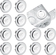 12 Pcs Knockout Seal Electrical Box Plugs Round Steel 1/2 Inch, Gray 