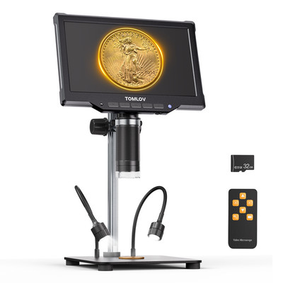 Digital Microscope 10'' LCD Coin Microscope Camera 1080P 1200X Solder Microscope
