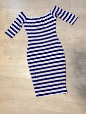 Damen 🎀 Kleid Maritim 🌹❣️  Gr. M 38 40  ⭐ Weiß Blau  🌹💙🌹🎀 Bodycon