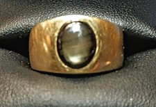 Black Star Sapphire 14K Yellow Gold Ring