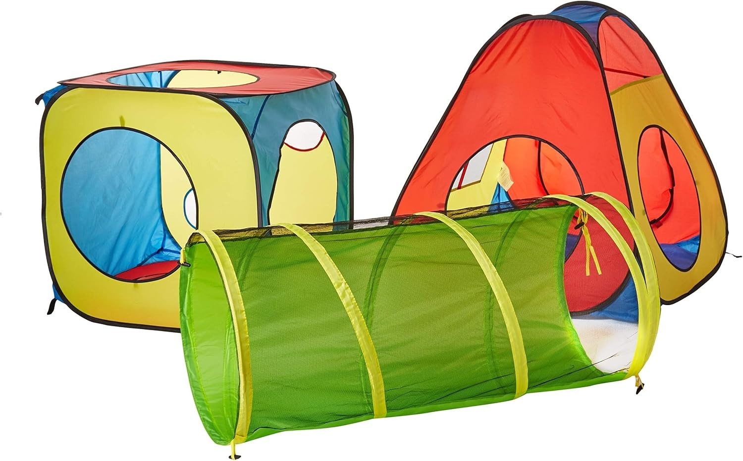 8 in 1 Kids Pop Up Play Tent House with 4 Tunnels and 4 Tents, Indoor Outdoor Pl — image 2