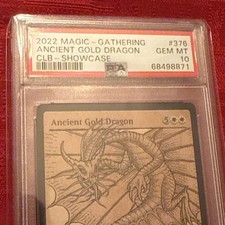 MTG Antico Drago Oro Vetrina Battaglia Baldur's Gate (CLB) #376 PSA 10 Gemme Ottime Condizioni