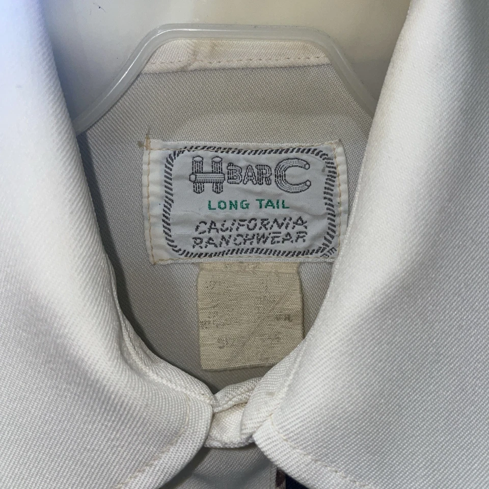 HbarC California Ranchwear Longsleeve Shirt 1970s Pearl Snap Rancher, Size 16.5 - Image 2 of 3