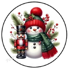 WINTER CHRISTMAS SNOWMAN NUTCRACKER ENVELOPE SEALS LABELS STICKERS PARTY FAVORS