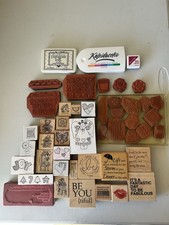 Lot of 49 Assorted Rubber Stamps Various Brands With Ink Pads Arts Crafts
