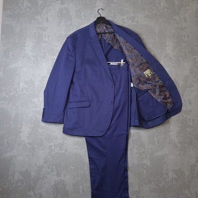 Peter Christian Anzug Set Herren 52 S (42 X 28) Blau Klassisch Blazer Sakko & Hose