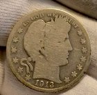C28.  1913 Philadelphia Mint Silver Barber Half Dollar Silver Coin