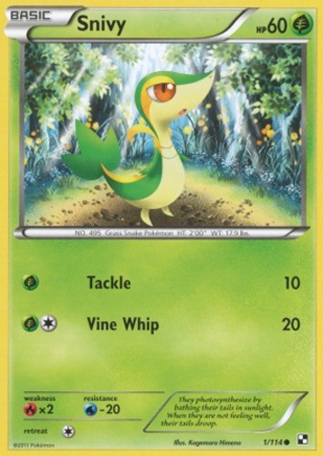 Pokemon - Snivy - 1/114 - Common - Black and White - NM