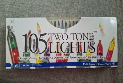 VTG New Merry Brite 105 Two-Tone Lights Indoor Outdoor 33 Ft Multi-Color Bulbs
