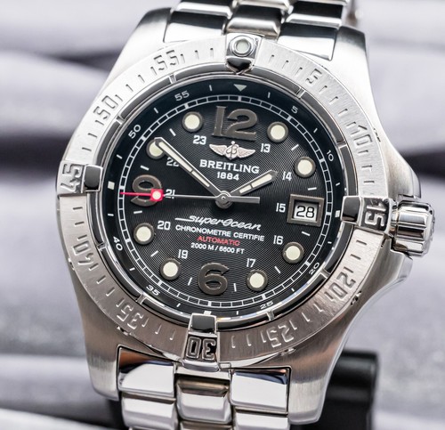 Breitling Superocean Steelfish 44mm Black Dial Complete Set Br...