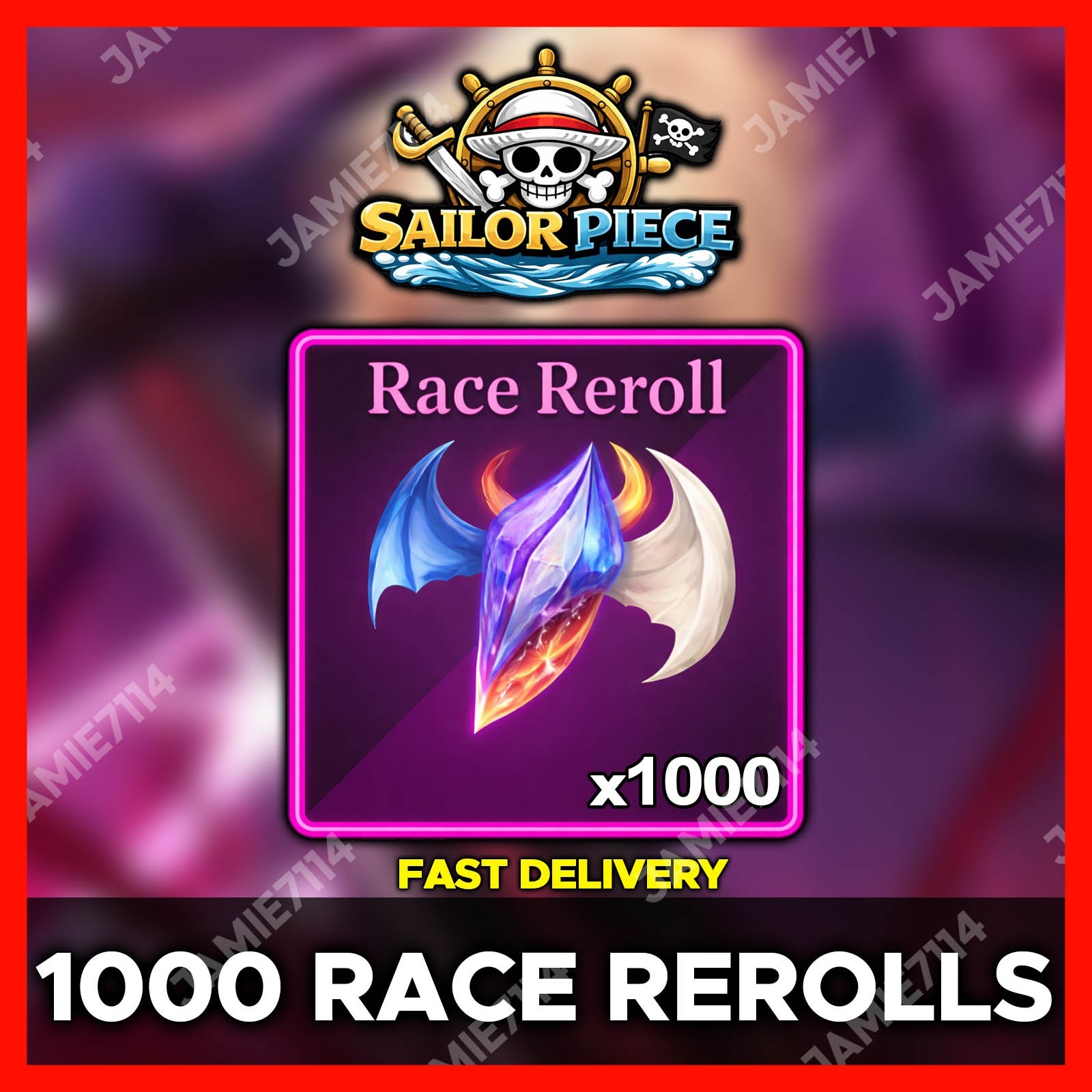 ✅1000 Race Rerolls ⚔️ Sailor Piece‼️Fast & Easy Delivery‼️