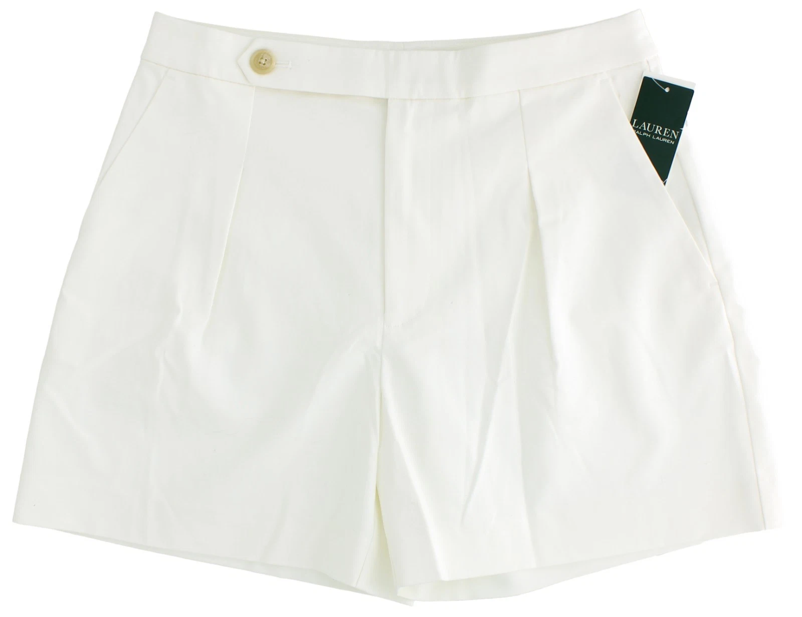 Lauren Ralph Lauren Women's Shorts Tailored Pleated, 4-Pocket, 5" Inseam, White