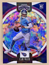2025 Panini Honors Cam Ward RC Purple Cracked Ice /12 Tennessee Titans #62