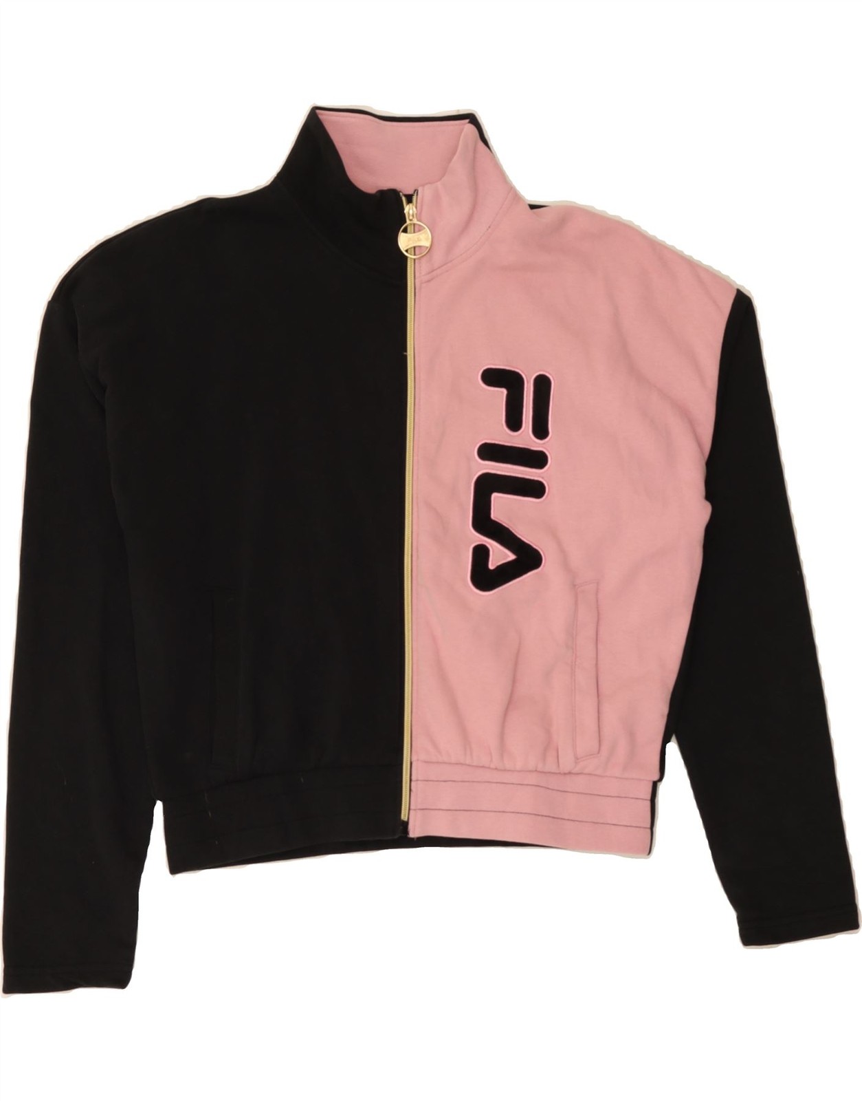 Giacca tuta FILA bambina grafica top 15 16 anni nero colorblock AT09