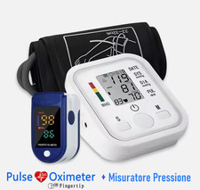 Set Misuratore di Pressione Digitale Braccio e Saturimetro Macchinetta Ossimetro
