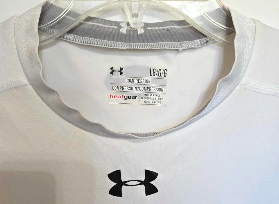 Equipamento térmico masculino Under Armour branco sem mangas tamanho de compressão. Grande A625 - Imagem 2 de 4