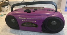 Soundesign Cassette Player Boombox AM FM Radio Purple Portable Tested Read Desc