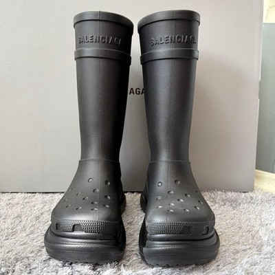 Women 7.0US BALENCIAGA Crocs Boots Black Limited Edition VHTF