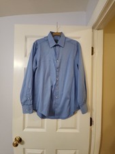 Van Heusen Flex Men's Slim Fit Stretch Blue Dress Shirt Size 15 1/2 -33/33 M