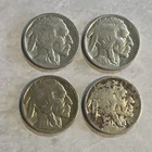 Four Full Date Buffalo Nickels Red Painted 1924 P, 1926 P, 1927 P, 1928 P A7-12