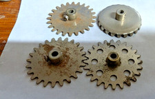4 pc nickel plate series 1 lg gears crown A C Gilbert Erector SET
