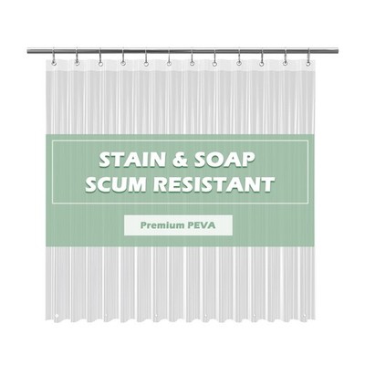EHZNZIE Crystal Clear Shower Curtain Liner 72''W x 72''L (Pack of 1), 