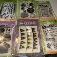 Lot 6 NEW Hero Arts Poly Clear CL698, 736,696, 342, 575, 567 Happy Birthday