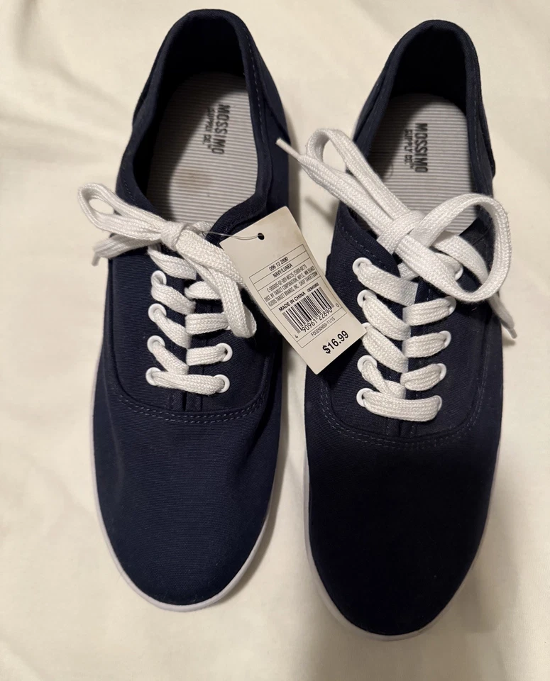 Mossimo Supply Co Para Mujer Talla 8 Azul Marino Zapatos para Caminar Tenis Lona Foto 4 de 4