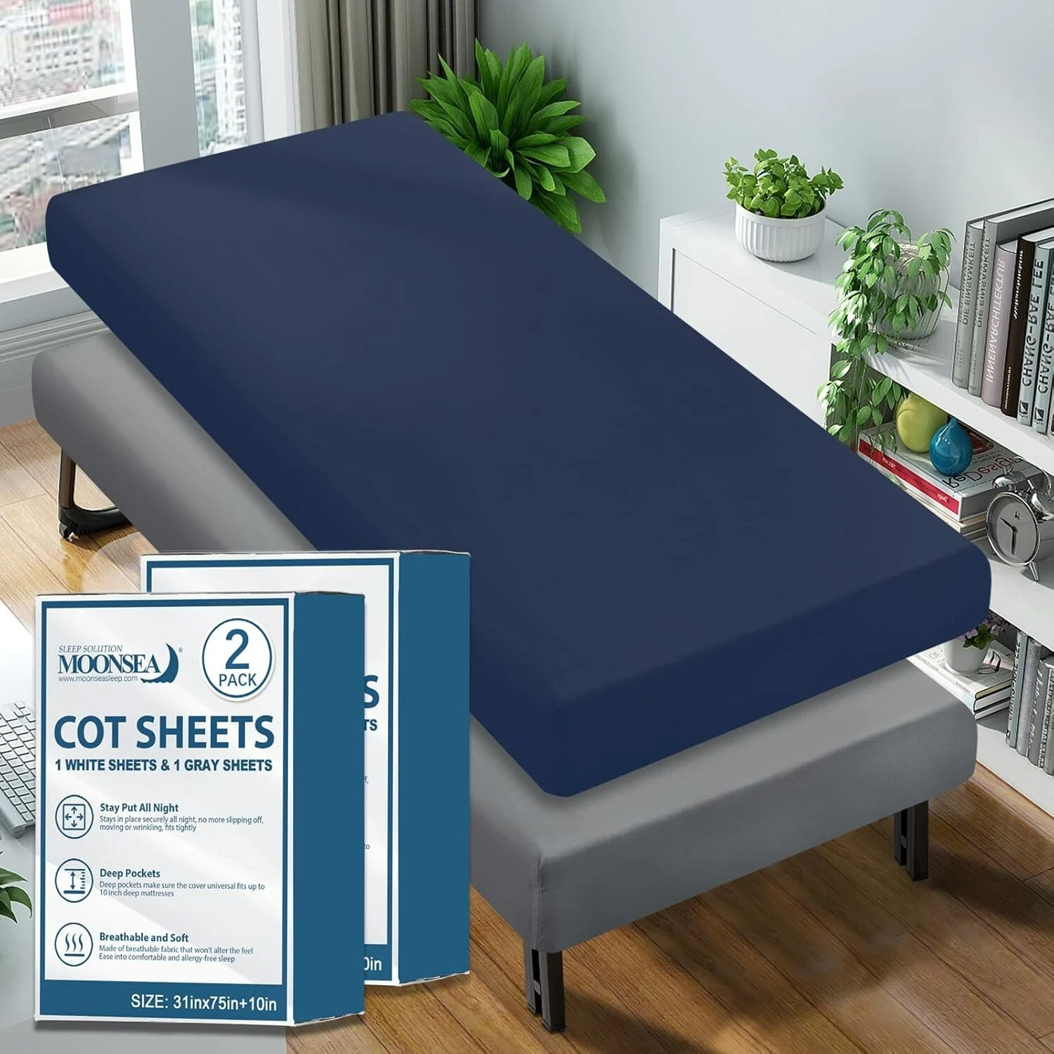 Cot Fitted Sheets Snug Fit for Narrow Twin/Travel Size/RV Bunk Mattress 2 Pack
Opens in a new window