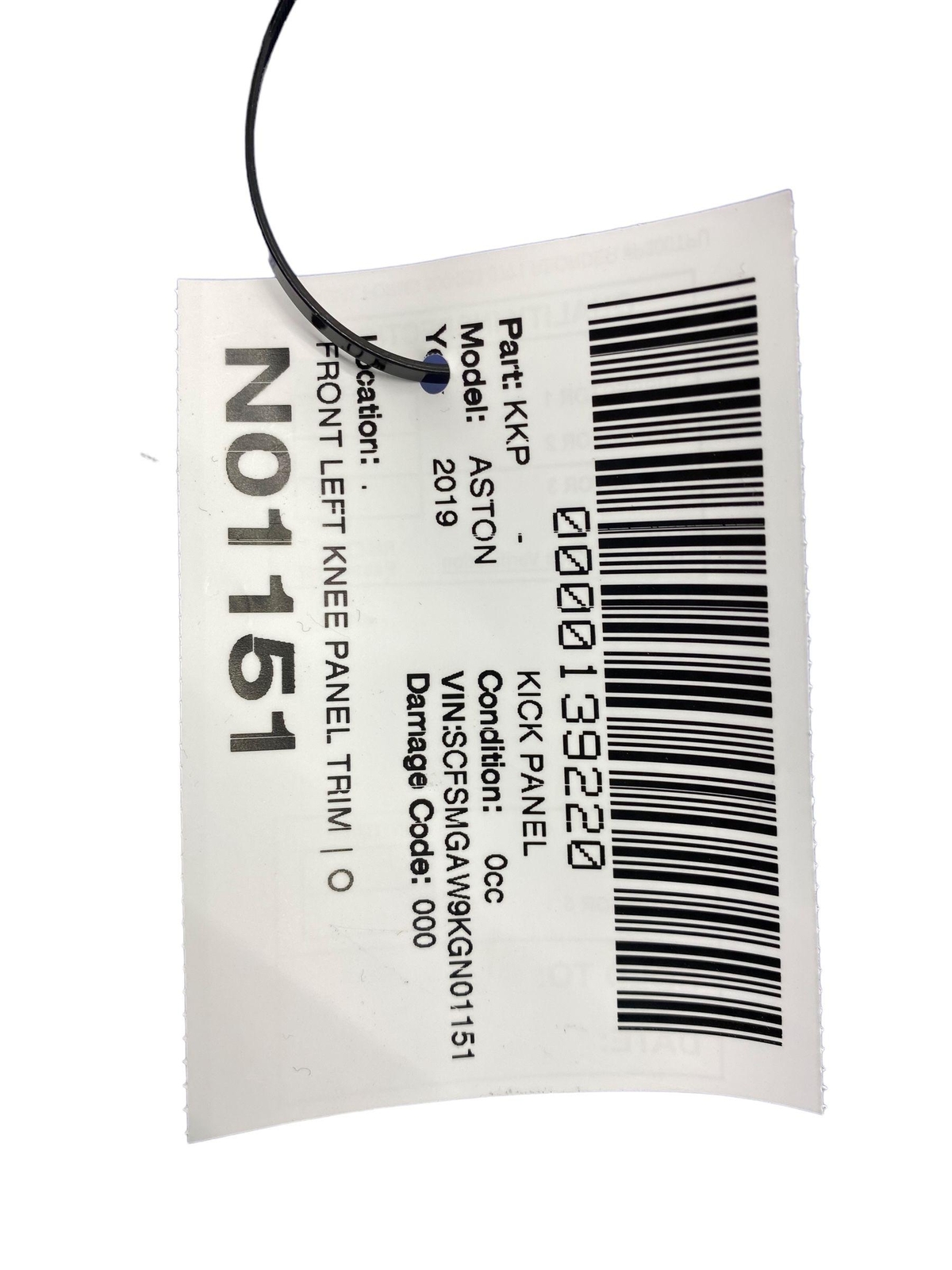 2018 - 2021 ASTON MARTIN VANTAGE OEM FRONT LEFT KNEE PANEL TRIM *NOTE*