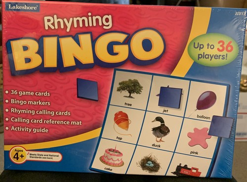 Lakeshore Rhyming Bingo Game, Rhyming Words, Ages 4 and Up, JJ313 - Picture 2 of 6