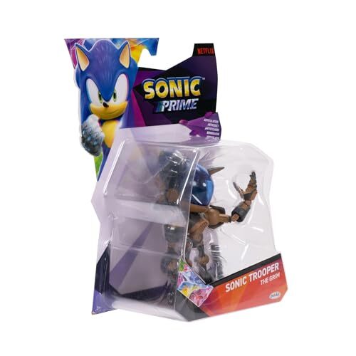 Sonic the Hedgehog Figur 5 Zoll Spielzeug Gelenk Sonic Trooper aus Sonic Prime - Bild 8 von 9