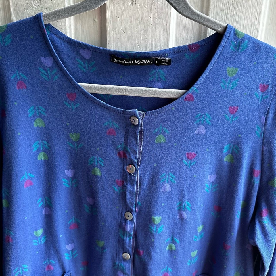 Gundrun Sjoden Zahra Cardigan Blue Tulip Organic Cotton eBay
