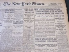 1923 JUNE 3 NEW YORK TIMES - SMITH'S FRIENDS EXPECT SECOND PLACE - NT 5857 1923 JUNE 3 NEW YORK TIMES - SMITH'S FRIENDS EXPECT SECOND PLACE - NT 5857