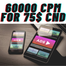 Online Banner Advertisement 60000 Cost Per Miles Views (CPM) for 75$ CND JPG PNG