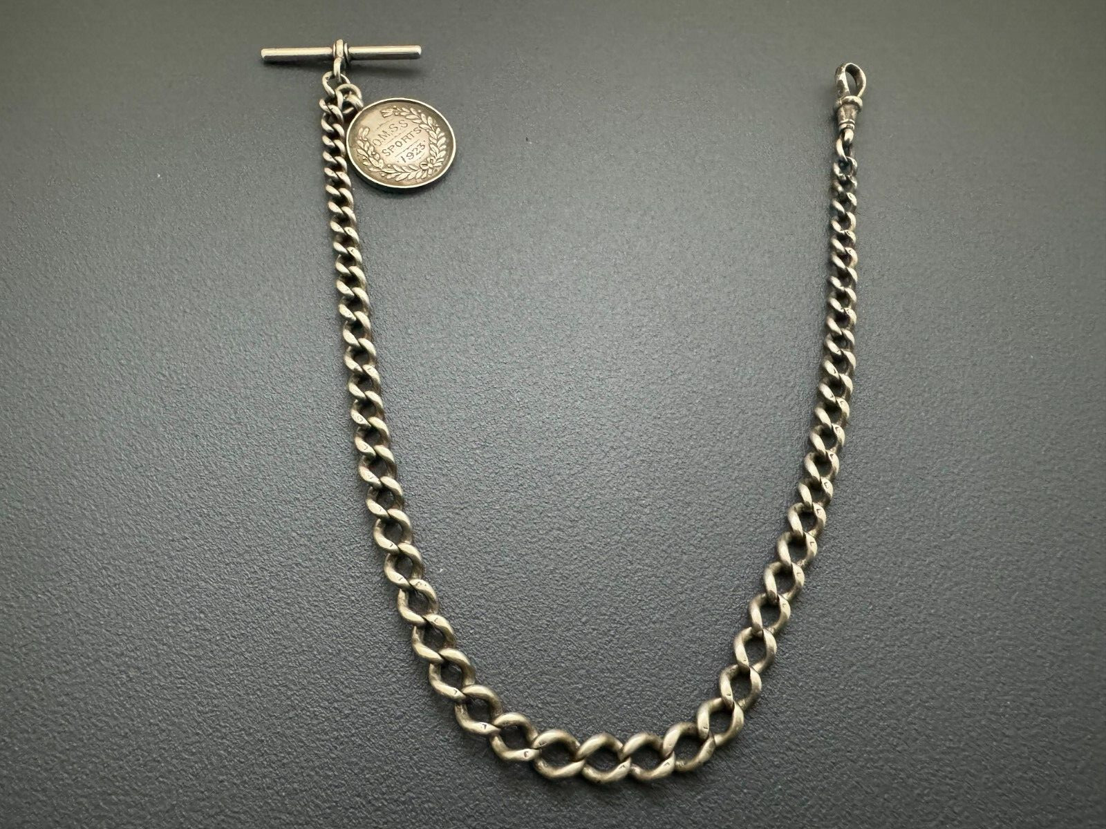 Antique Solid Silver Hallmarked 46gr Single Alber… - image 1