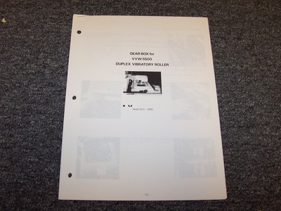 Case XLO-5500 Gearbox Disassembly Service Repair Manual for VVW5500 Roller