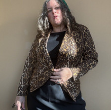 Vintage 1990s Leopard Print Blazer Jacket