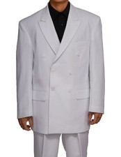 Mens' double breasted suit White ( come with pants) by Fortino Landi Stye #901P