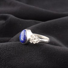 Lapis Lazuli Gemstone 925 Sterling Silver Ring Handmade Jewelry Ring For Gift
