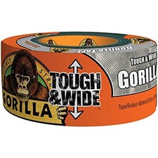 Gorilla Tough  Wide Duct Tape, 2.88" x 30 yd, Silver, Pack of 1 